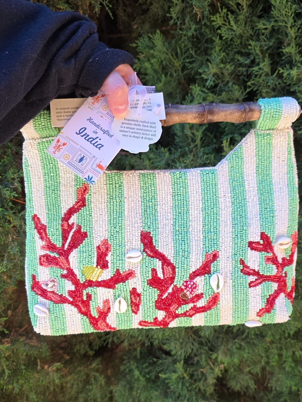 Red Coral Beaded Bag